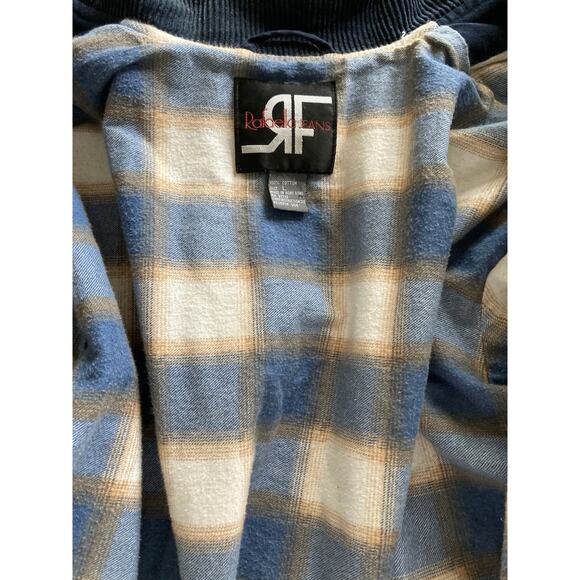 Vintage 90s Navy Blue Chore Barn Jacket Coat Flannel Lined M/L - Picture 8 of 8